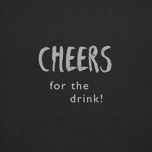 Text 'Cheers for the drink!' on a black background