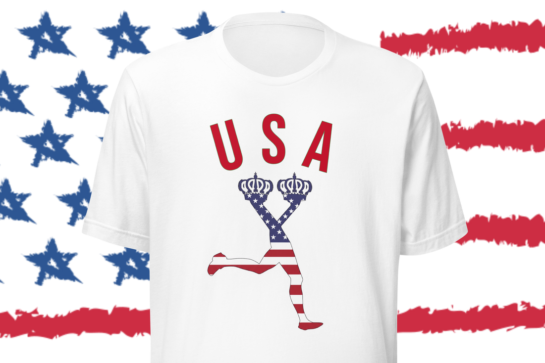 USA flag tee graphic design original character