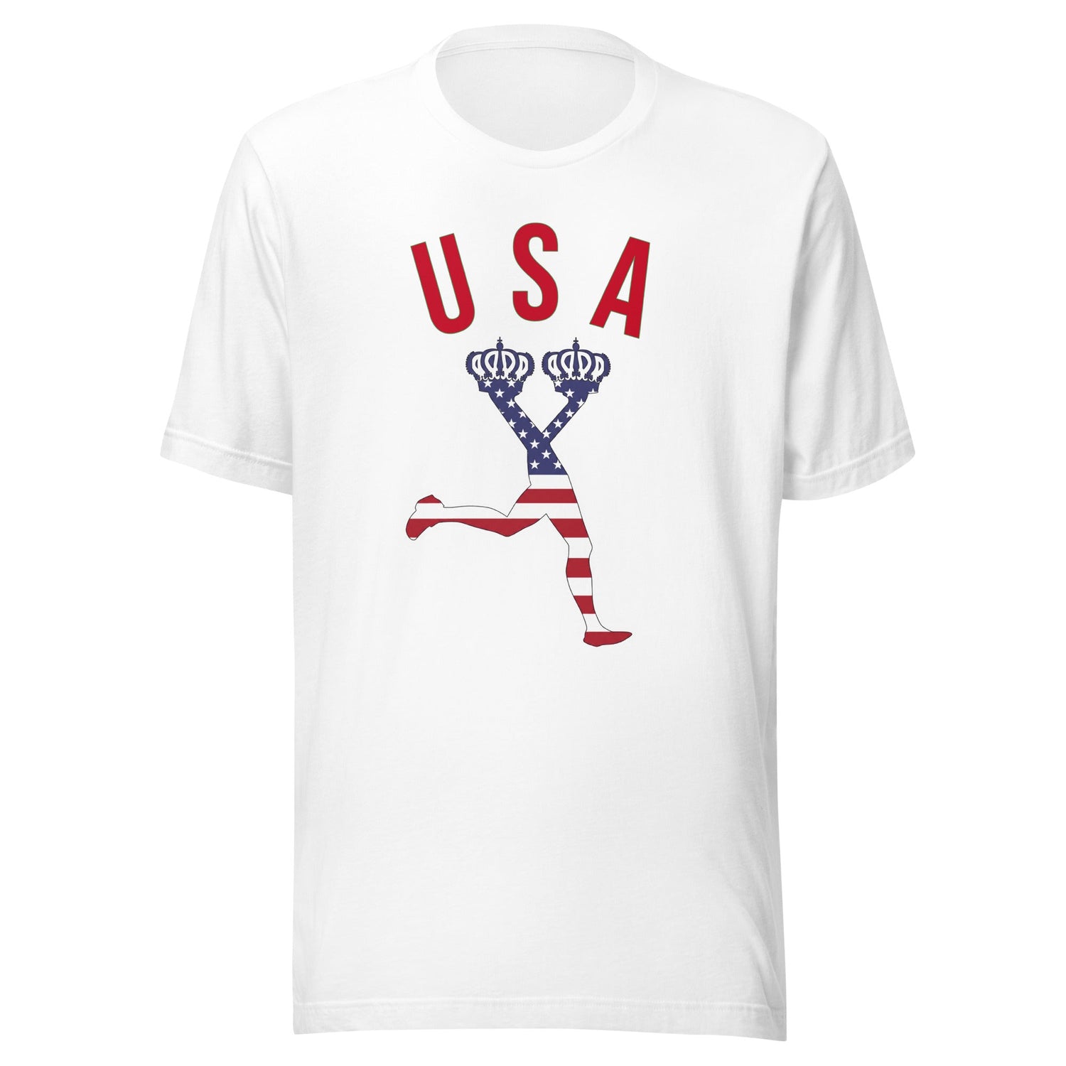 Tshirt with USA flag and text and the iconic character LUX