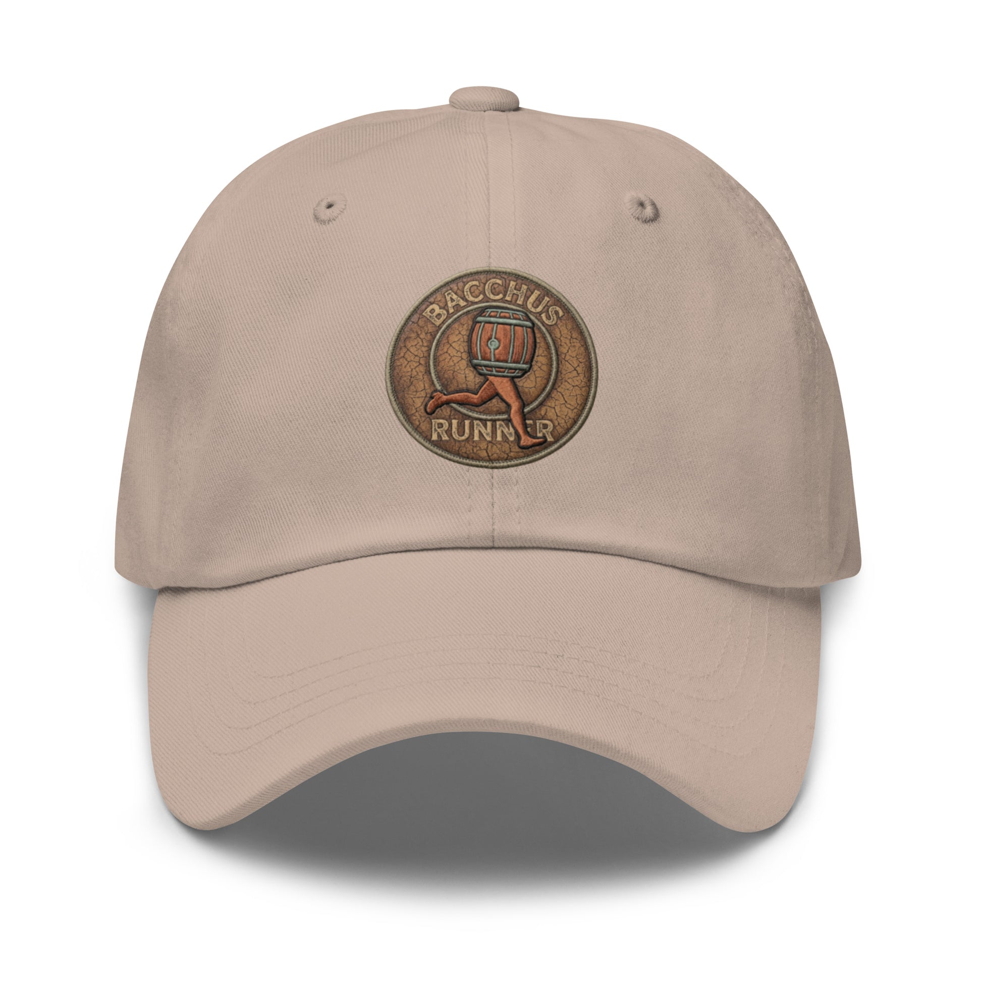 Beige cap with original character  illustration 