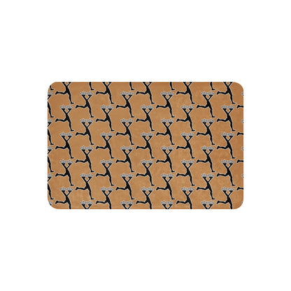 Patterned blanket with black character of Lux in a brown background