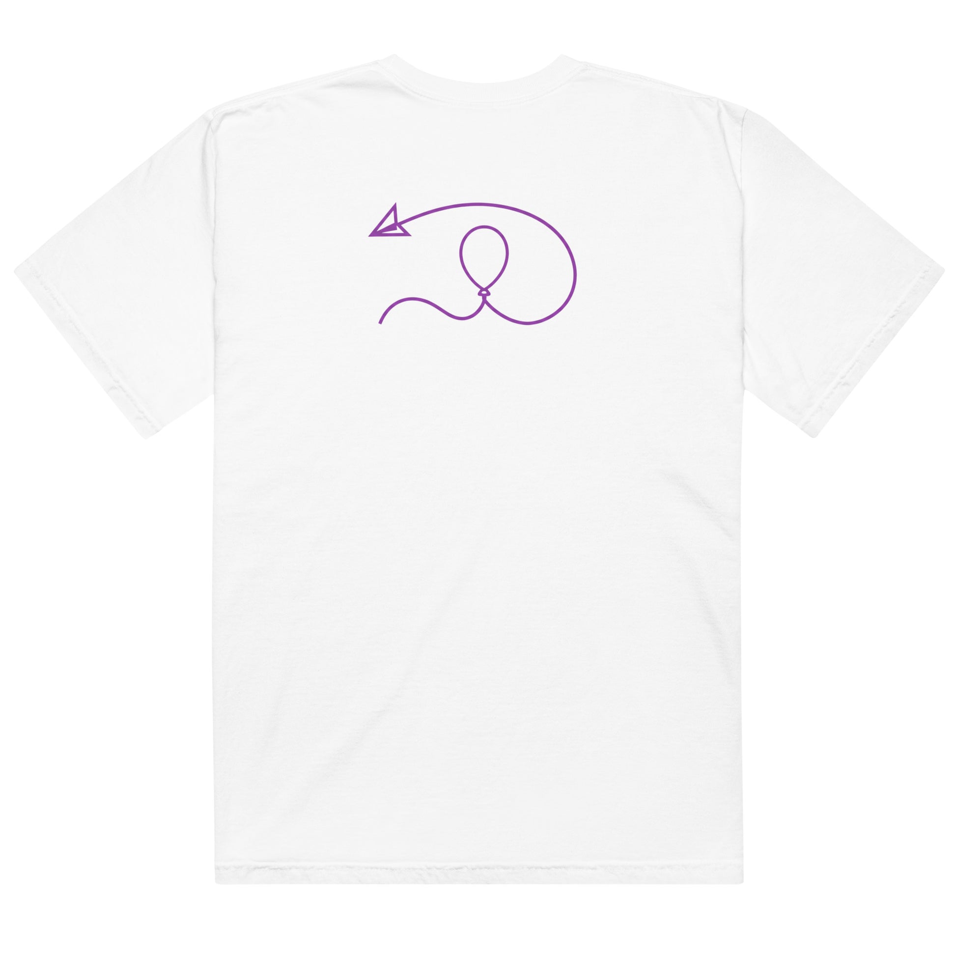 White Ciaobye Connection Symbol T-Shirt featuring the iconic red connection thread and arrow design.