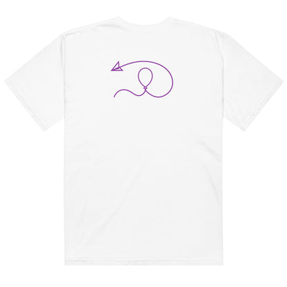 White Ciaobye Connection Symbol T-Shirt featuring the iconic red connection thread and arrow design.