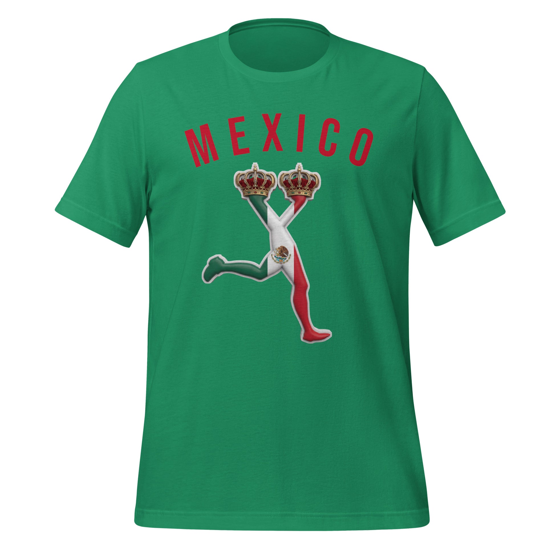 Green t-shirt with 'MEXICO' text and graphic design with the LUX character .Summer 2026 world cup tshirts collection