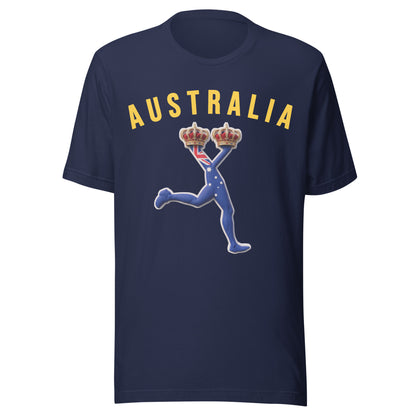 Navy blue t-shirt with 'AUSTRALIA' text and LUX with the Austraiia flag ,World cup 2026 edition