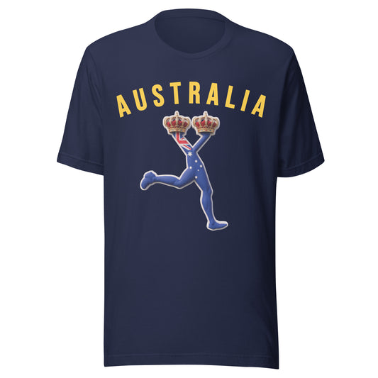 Navy blue t-shirt with 'AUSTRALIA' text and LUX with the Austraiia flag ,World cup 2026 edition