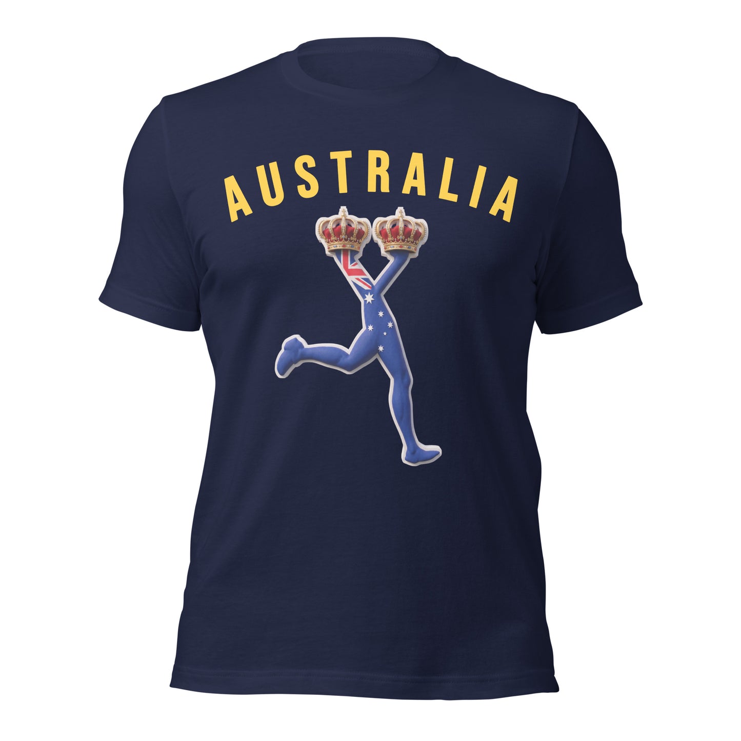 Navy blue t-shirt with 'AUSTRALIA' and a graphic design of LUX with the flag of Australia