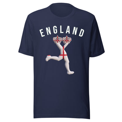 Navy blue t-shirt with 'ENGLAND' and LUX RUNNER graphic design with the England flag