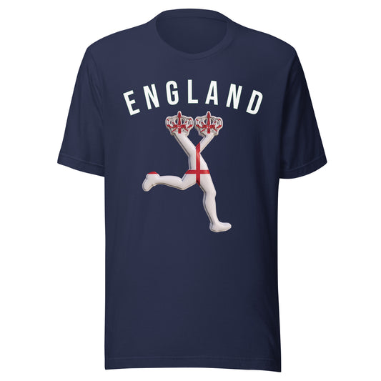 Navy blue t-shirt with 'ENGLAND' and LUX RUNNER graphic design with the England flag
