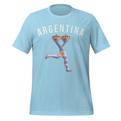 Light blue t-shirt with 'ARGENTINA' and a graphic design on a white background