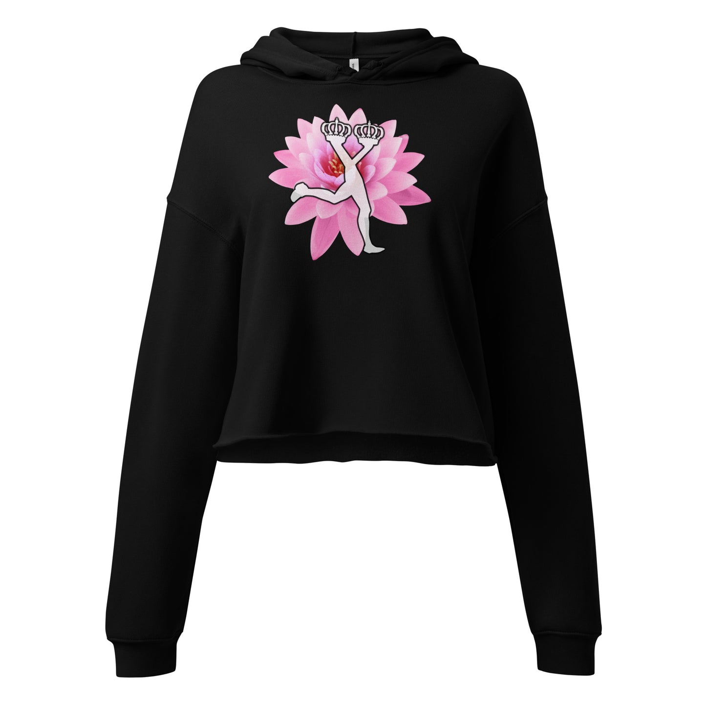 Lux Lotus Edition Women's Cropped Hoodie in Storm Grey front view