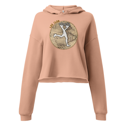 Peachhoodie with graphic design on a white background